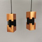 A pair of  Jo Hammerborg lamps for FOG & MØRUP model Kubus Denmark 1961