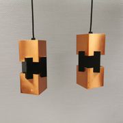 A pair of  Jo Hammerborg lamps for FOG & MØRUP model Kubus Denmark 1961