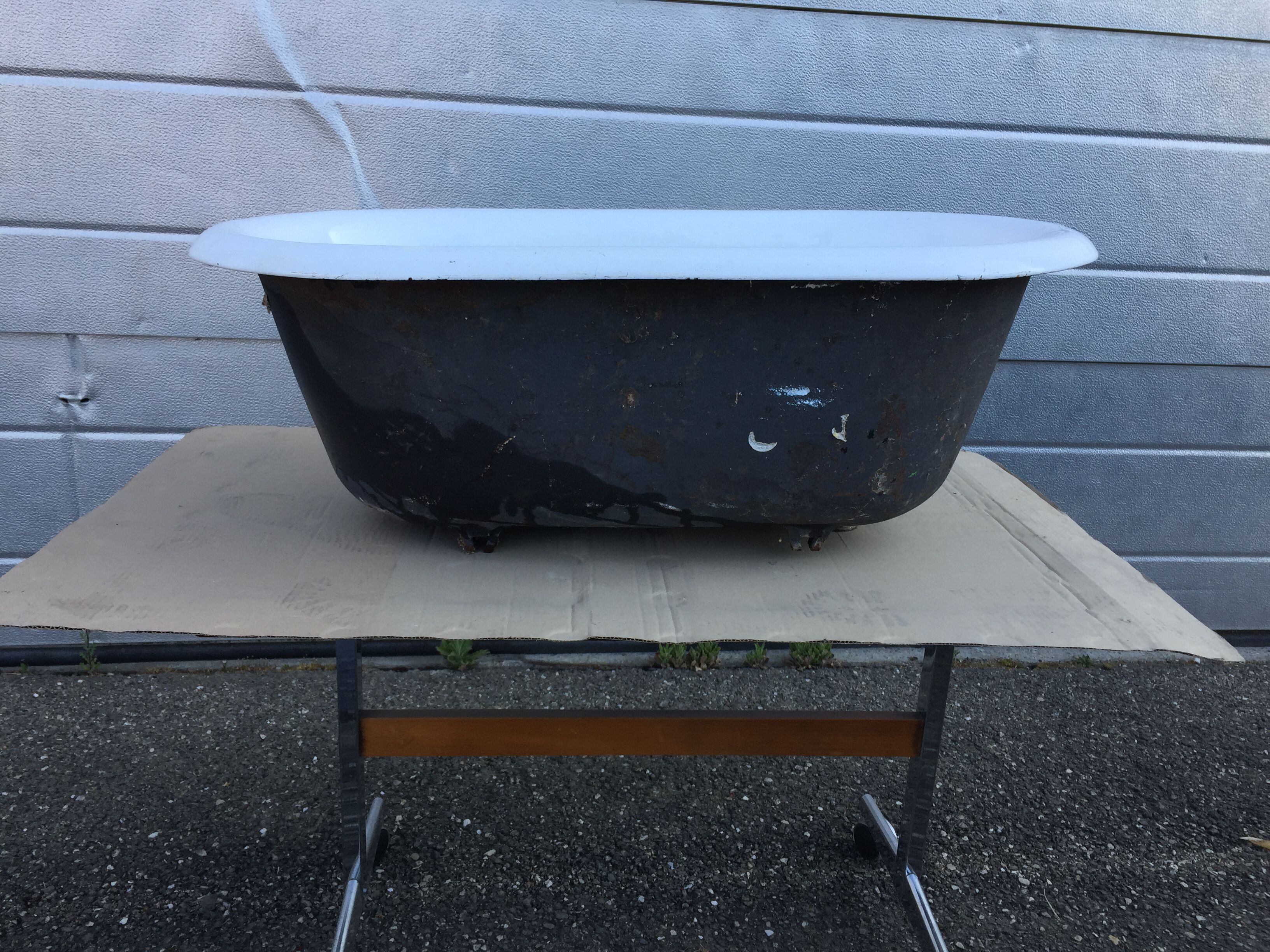 Old cast iron bathtub