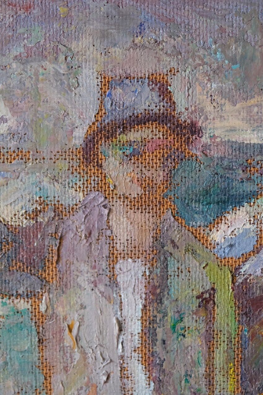 Pal matskassy, hungarian modern painting, 1960s, oil on panel, framed