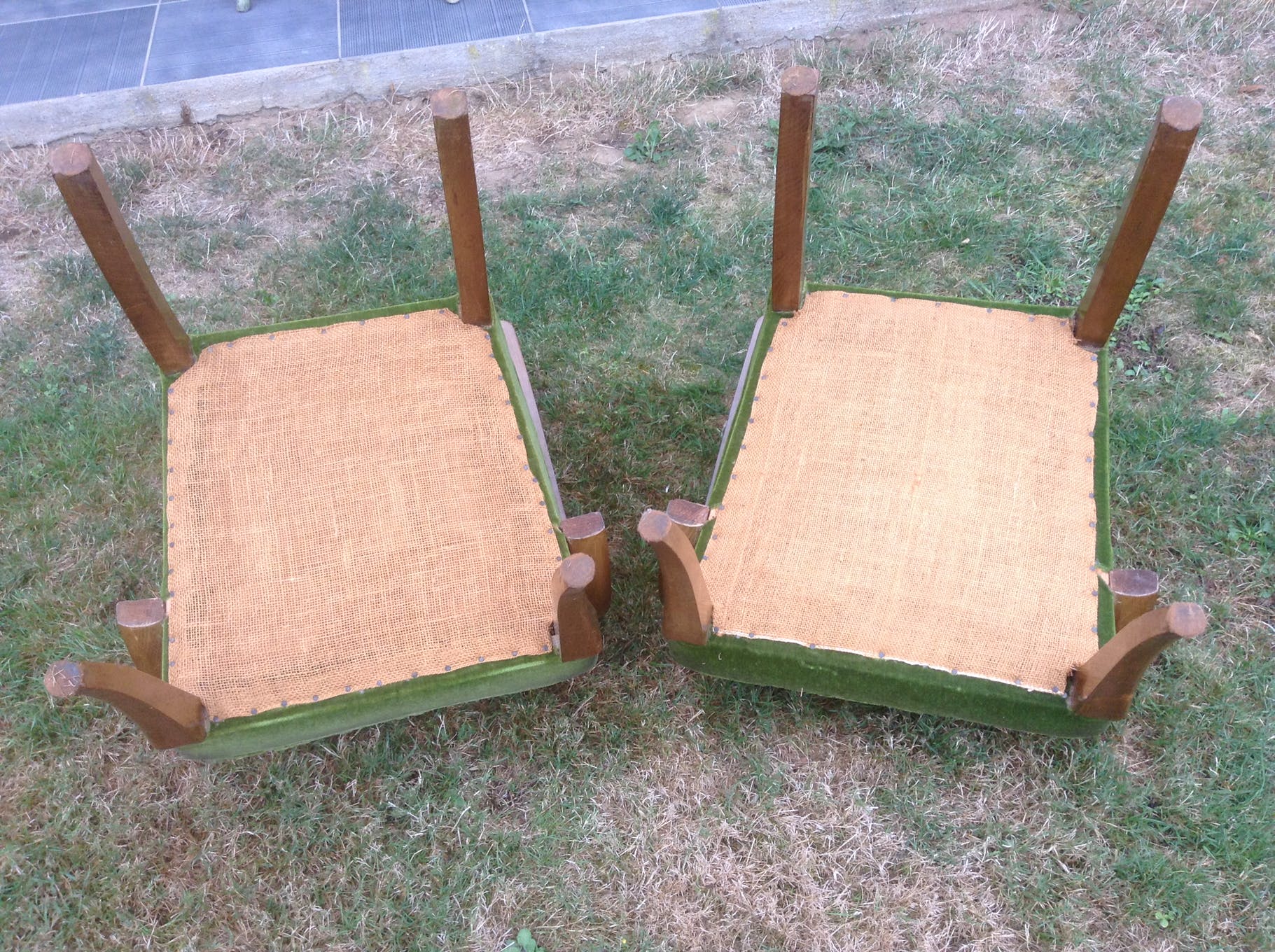 Pair of bridge Green Velvet Chair