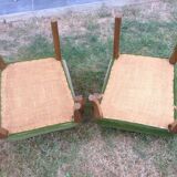 Pair of bridge Green Velvet Chair