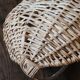 Light wicker oval basket with vintage round handle