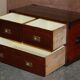 Antique Victorian military commode in Oregon pine with nameplate.
