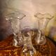 lot de 3tulipes verre gravé ciselé baccarat, art nouveau pour lampe ou lus