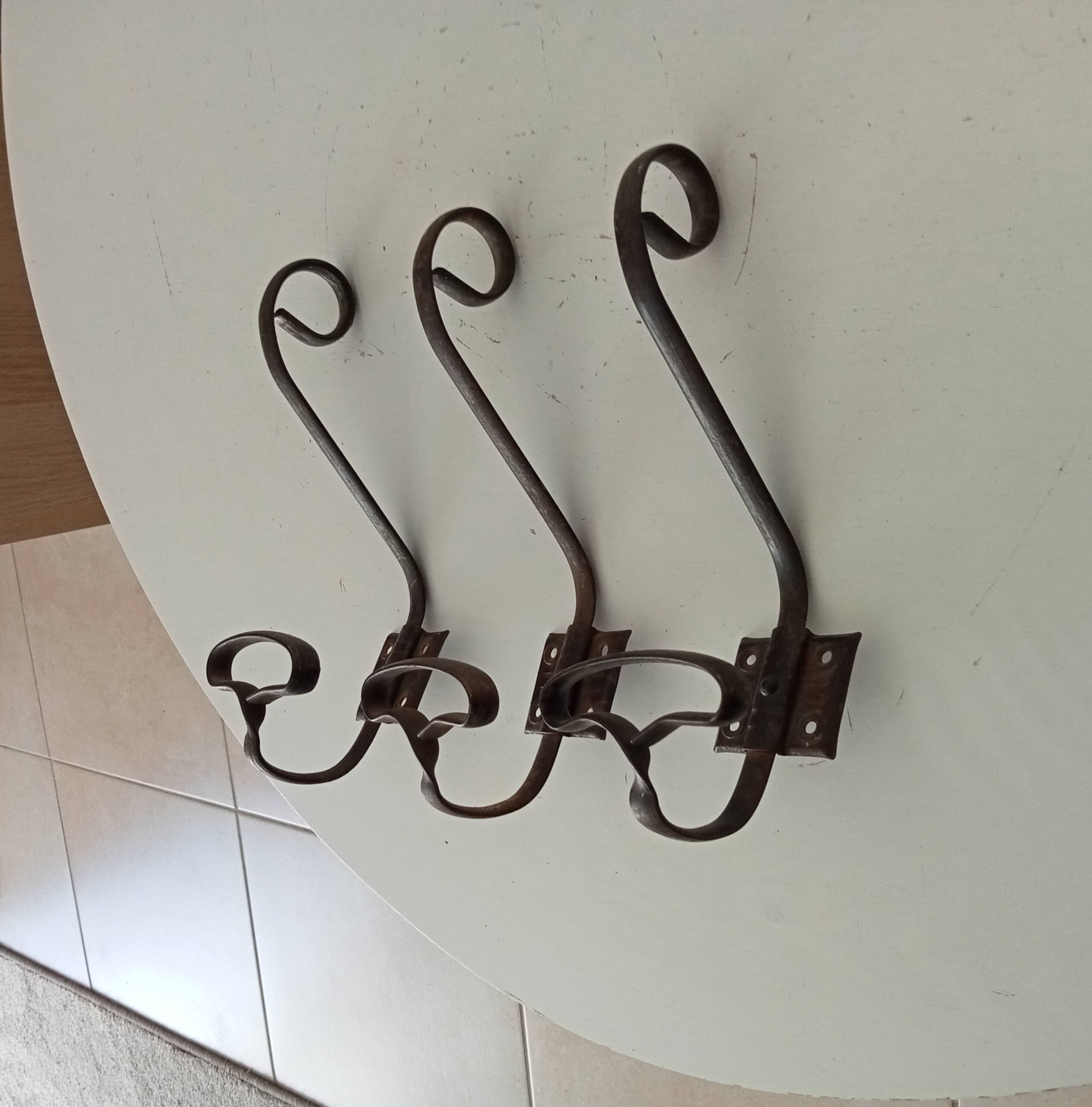 Set of 3 vintage coat hooks.