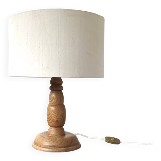 Large solid wood table lamp