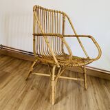 Cubic rattan armchair