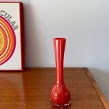 Red opaline vase from the 50s and 60s