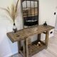 Établi en bois industriel vintage, meuble de métier