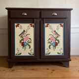 Old Farmers Cabinet painted with floral motives