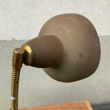 Antique desk lamp in gold metal Aluminor France vintage