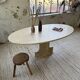 Travertine dining table 1970 Italy Tobia Scarpa