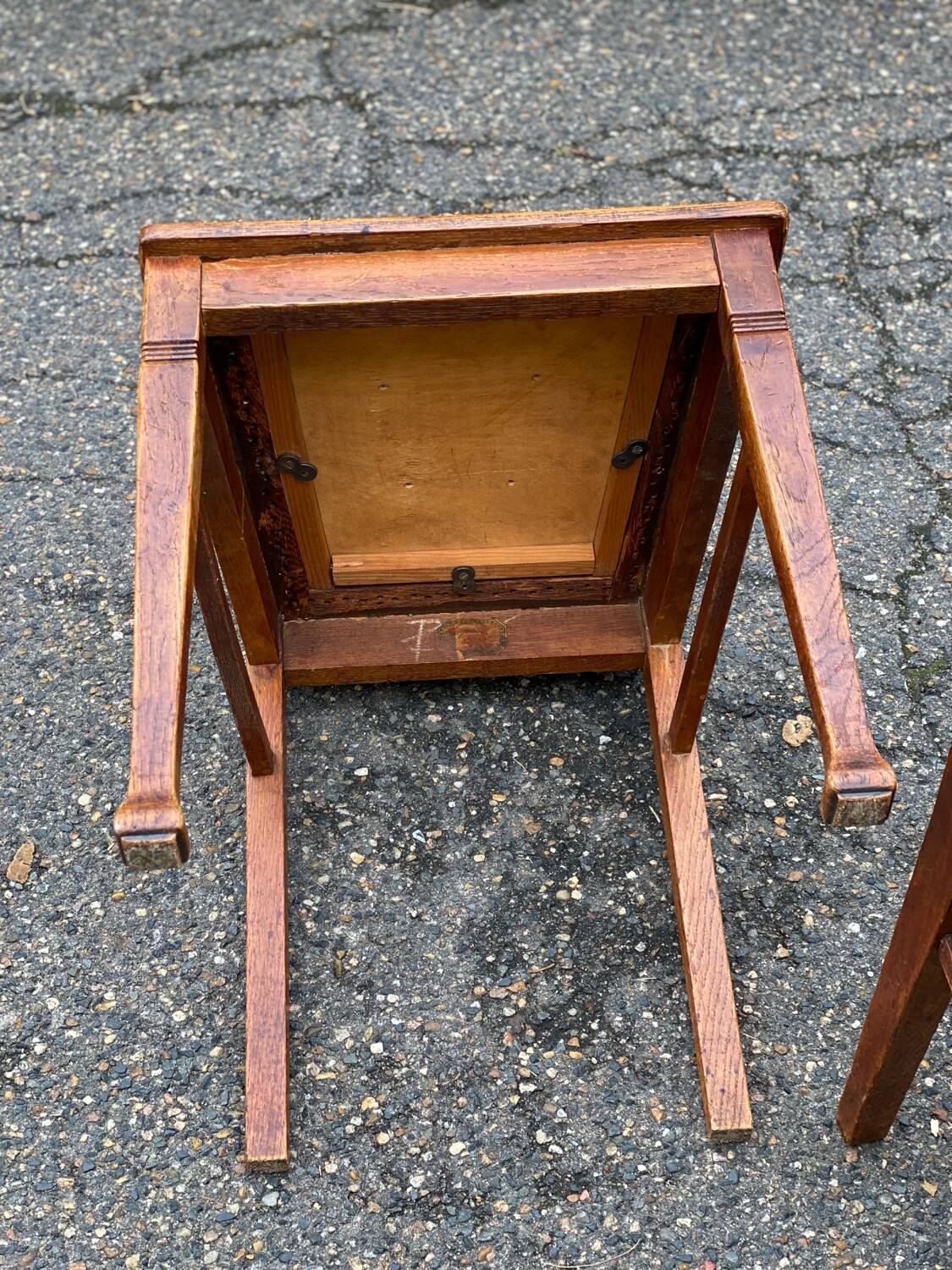 4 art deco dining chairs in solid wood and burgundy leather