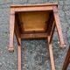 4 art deco dining chairs in solid wood and burgundy leather