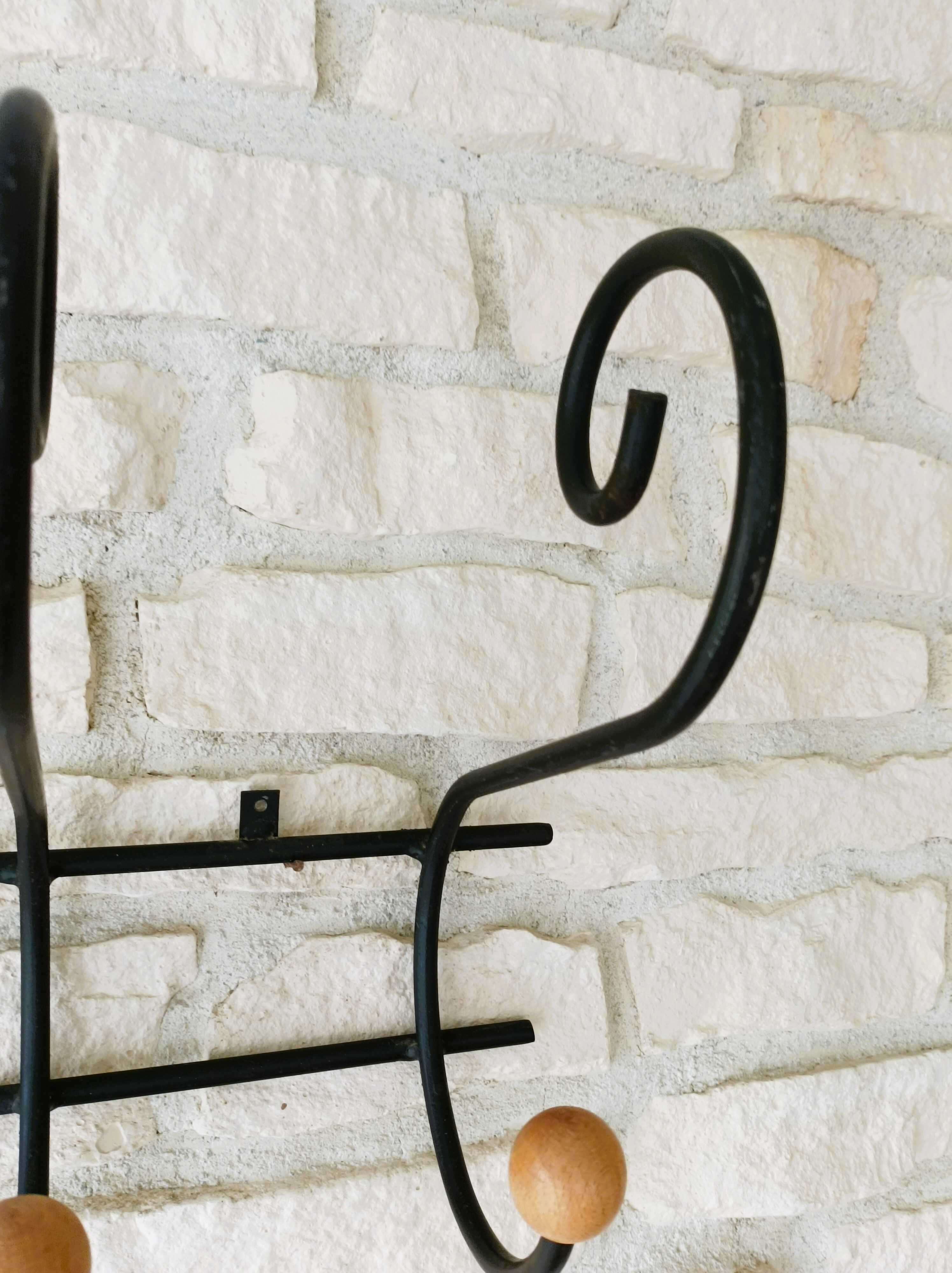 Coat rack/wrought iron hat holder