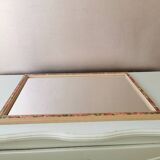 Vintage floral wooden mirror 80s 34x49cm