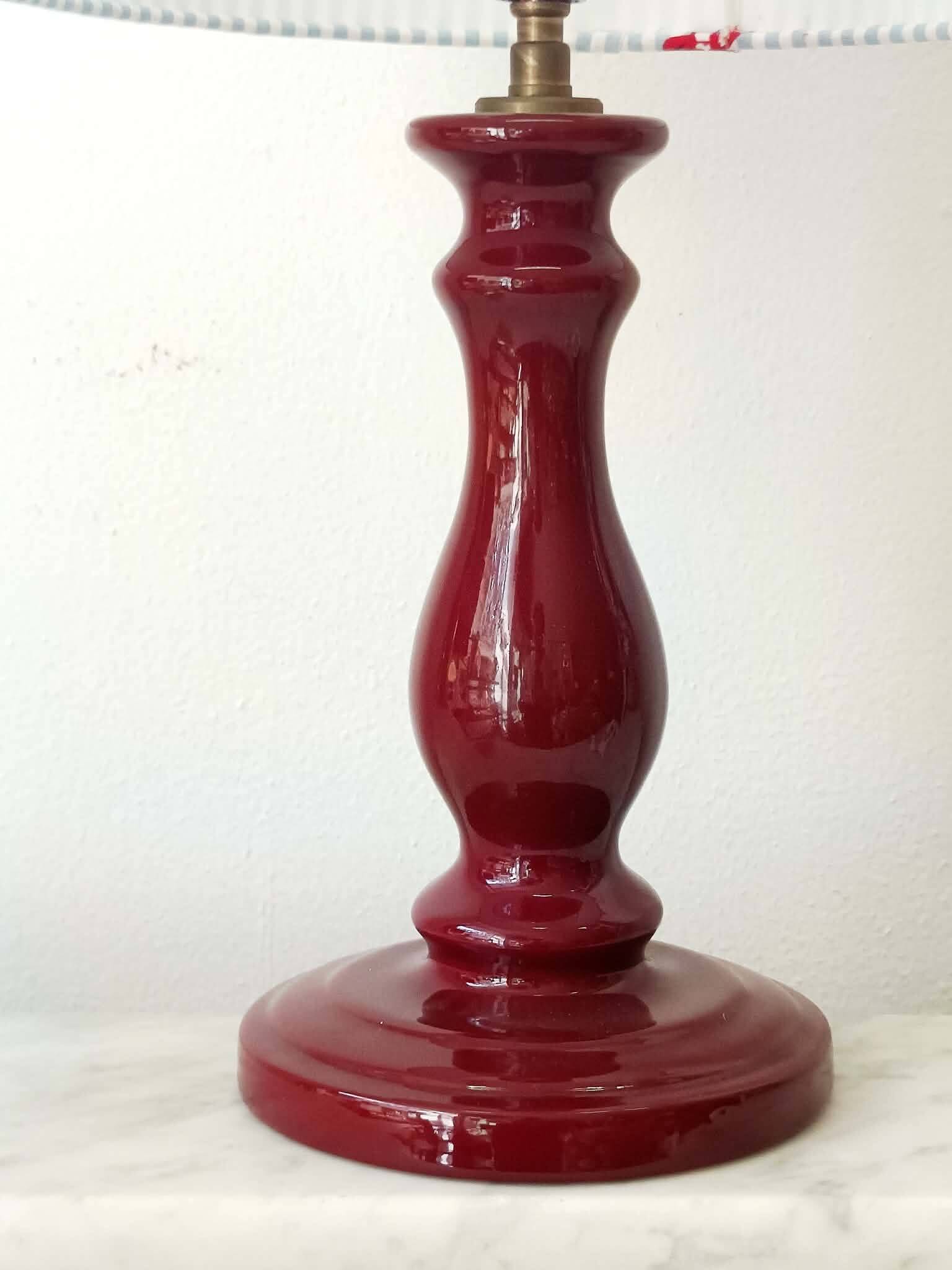 Lampe céramique abat-jour homard vintage