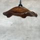 Small pendant light in corrugated teak leaf (Small D:30 H:20)