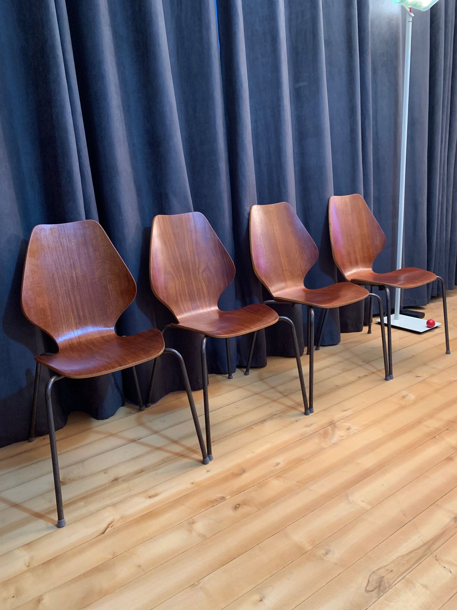 A set of four chairs by Herbert Hirche, Jofy Stalmobler, Denmark, 1950