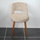Vintage white barrel chair compass feet 1960