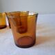 6 Vintage Amber Water Glasses. DURALEX