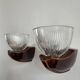 Pair of Art Deco wall lights, ceramic and holophane glass.