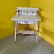 French art nouveau wooden side table with drawer from around 1900.