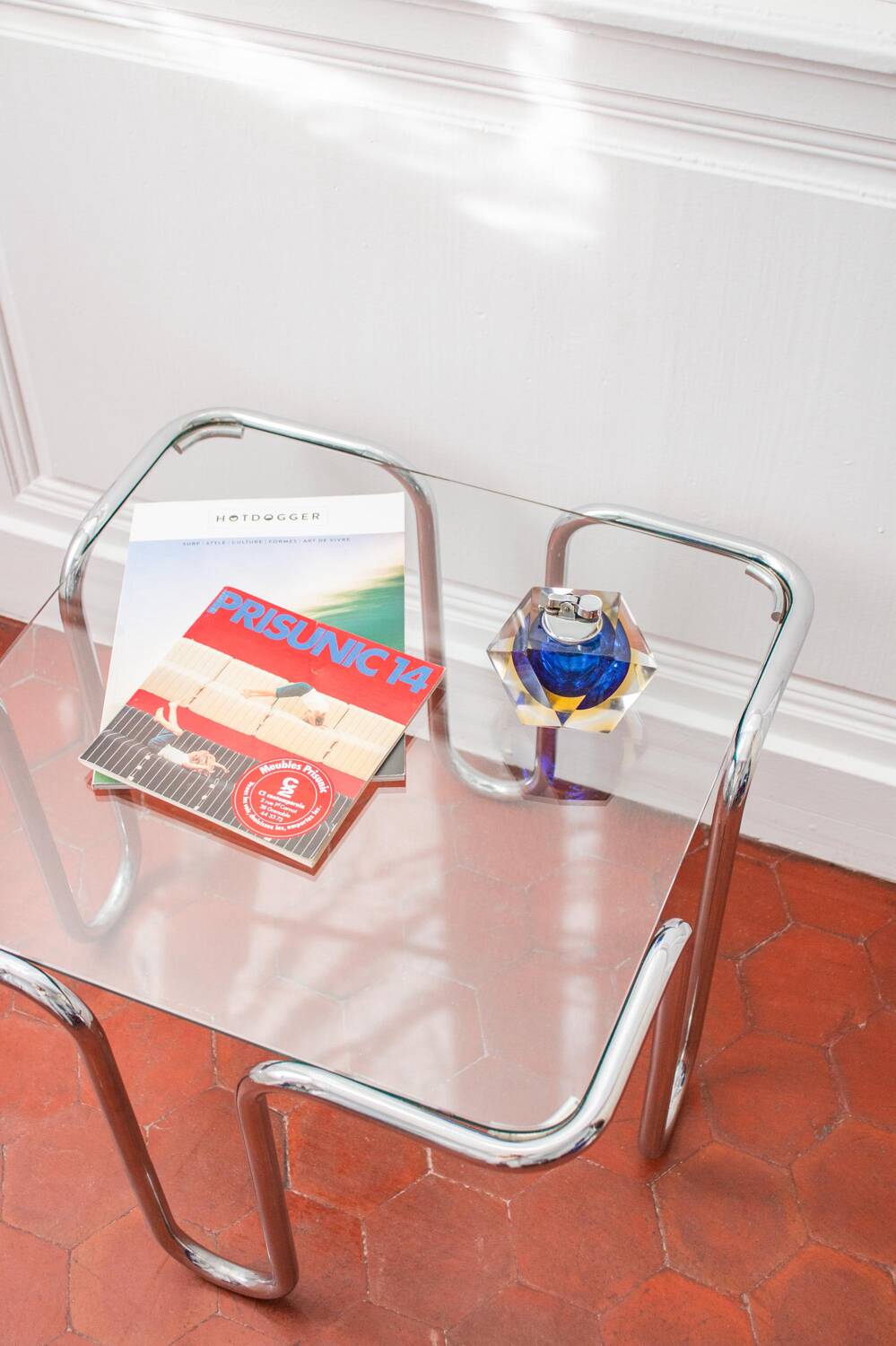 Chrome and glass coffee table by Ezio Didone, Italy, 1970s