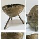 Brutalist ashtray sculptural tripod brass design 60s