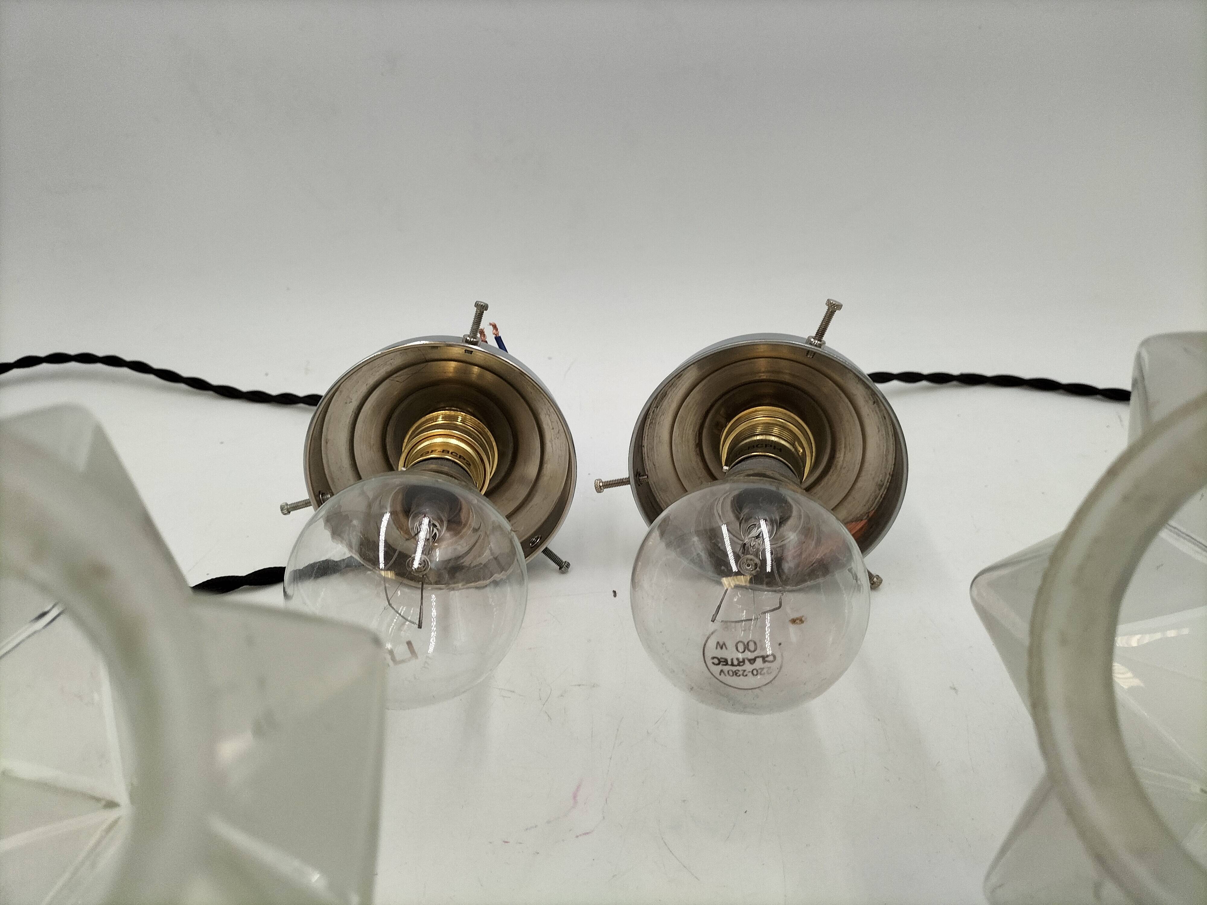 Paire de suspensions art déco en verre