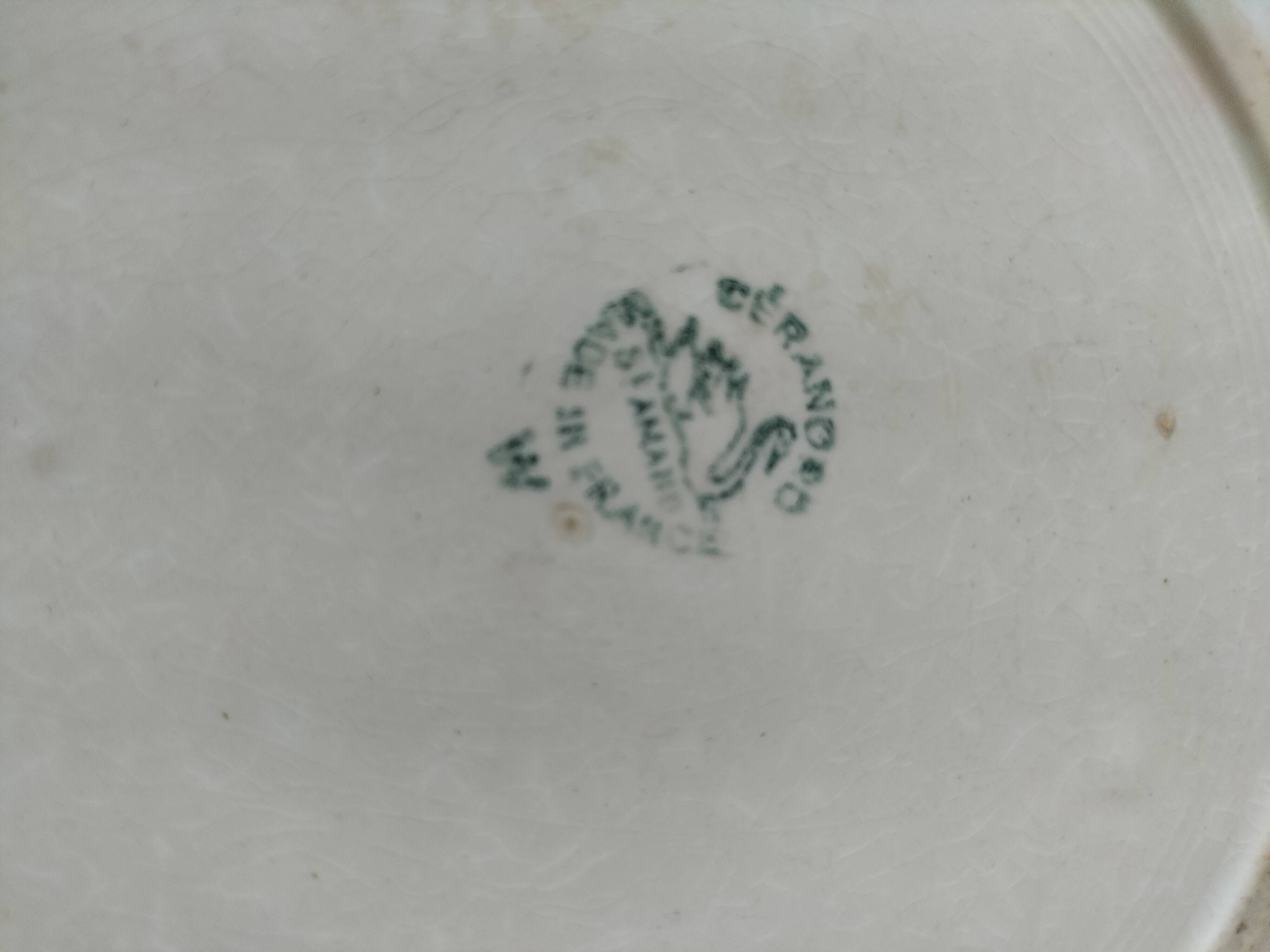 4 antique deep plates Céranord St Amand and Grand Dépôt E. Bourgeois