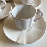 Set of 6 cups in glazed earth with Pierre Motton godrons in Gien 1960