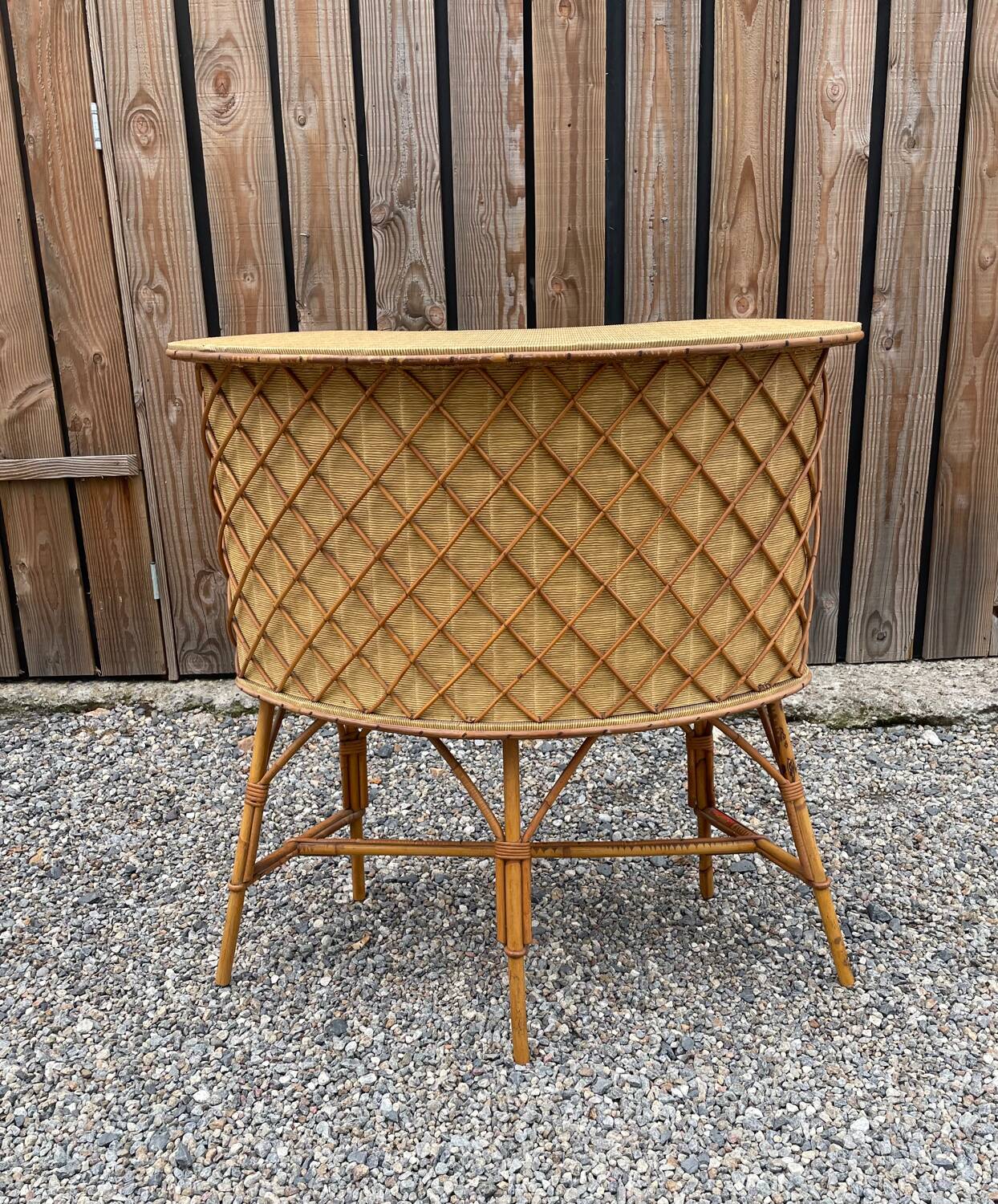 Bamboo tiki bar and bamboo rattan