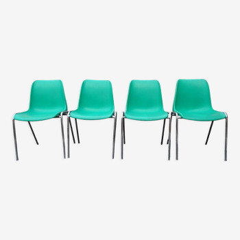 Série de 4 chaises vintage signées design italien années 70