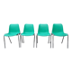 Série de 4 chaises vintage signées design italien années 70