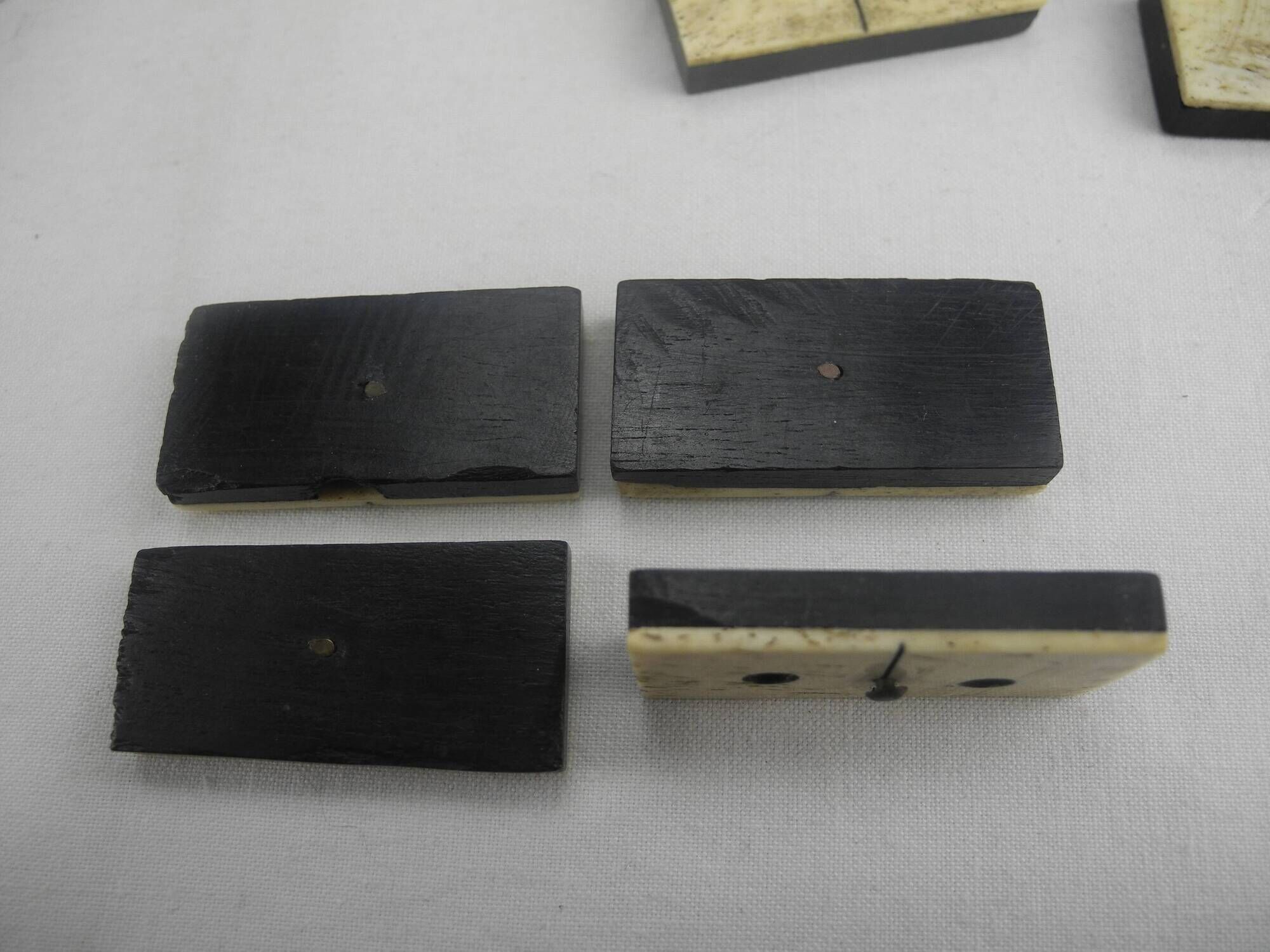 Old game 28 dominoes bone wood ebony antique french dominoes game
