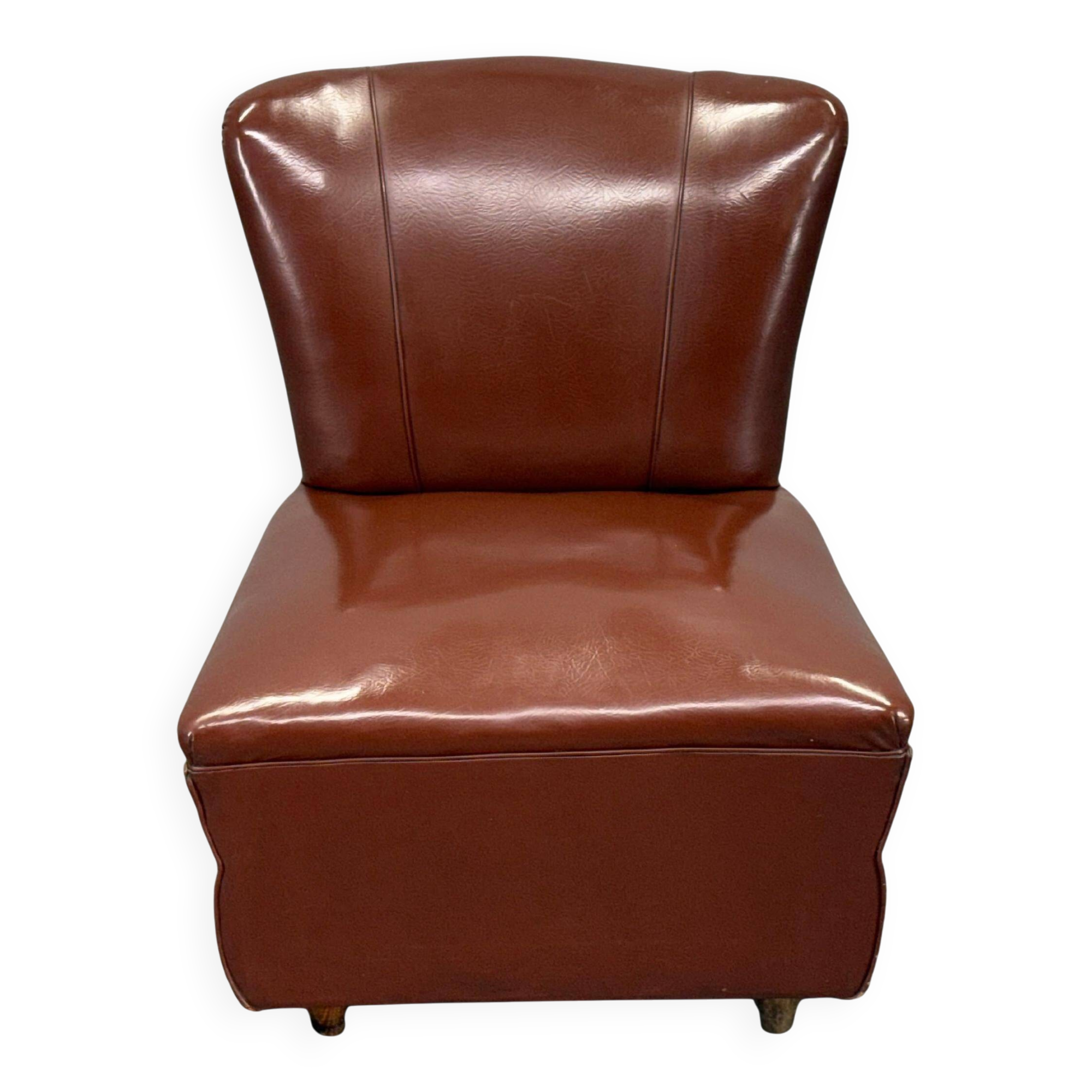 1950s Italian Mid Century Leatherette Lounge Chair