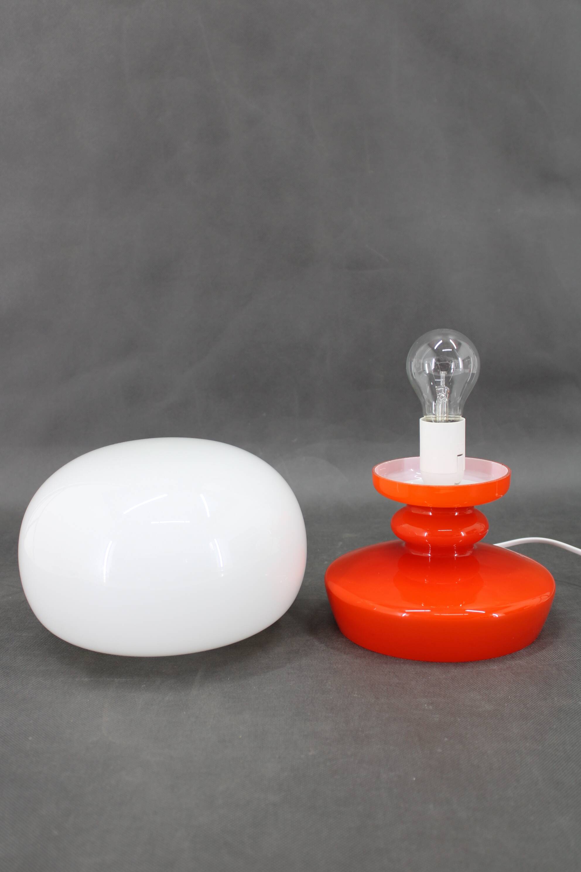 1970s Stepan Tabery Opaline Glass Table Lamp, Czechoslovakia