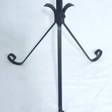 Floor candelabra in wrought iron and turned wood