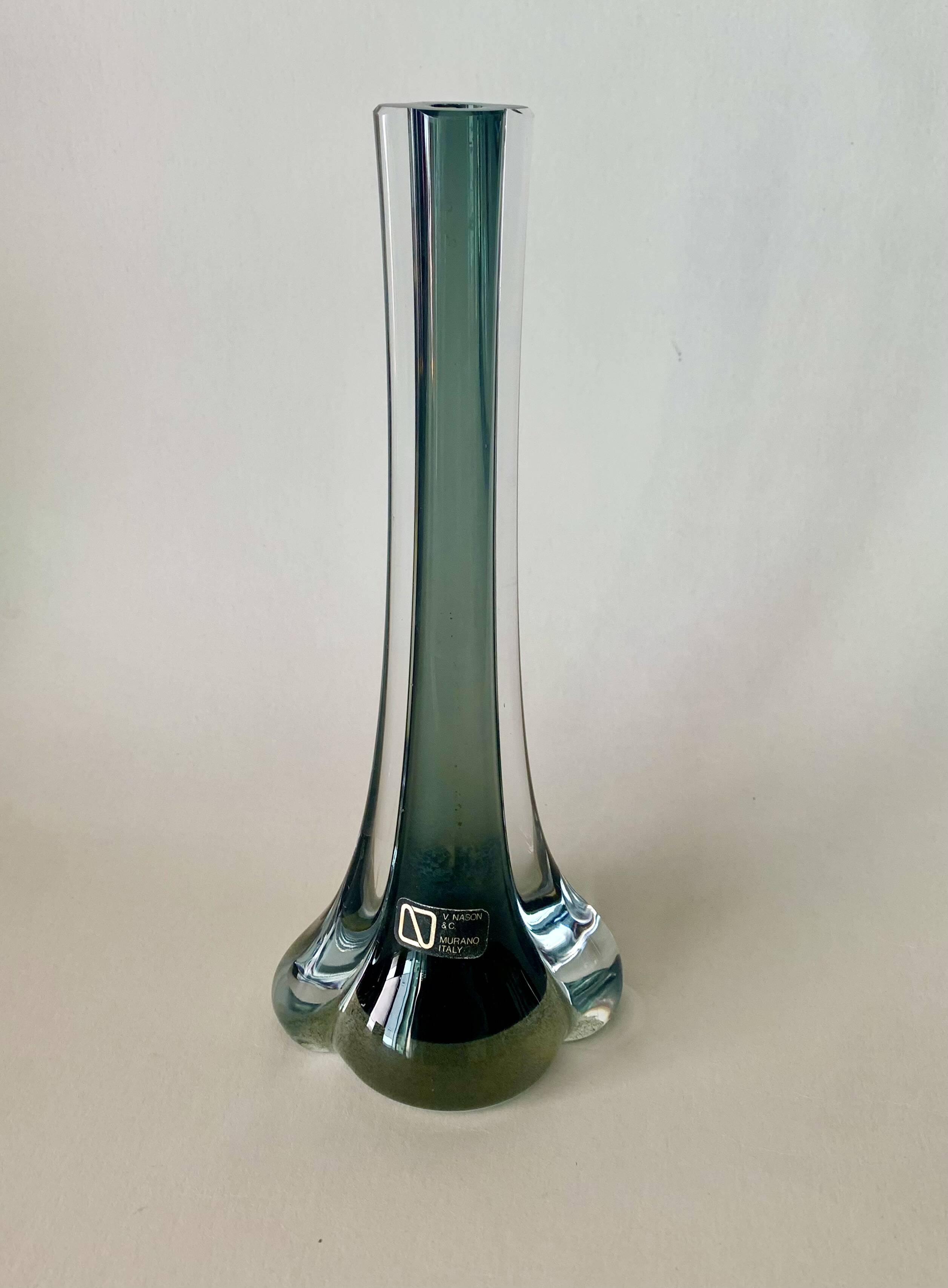 Vase en verre de Murano vintage par V. Nason
