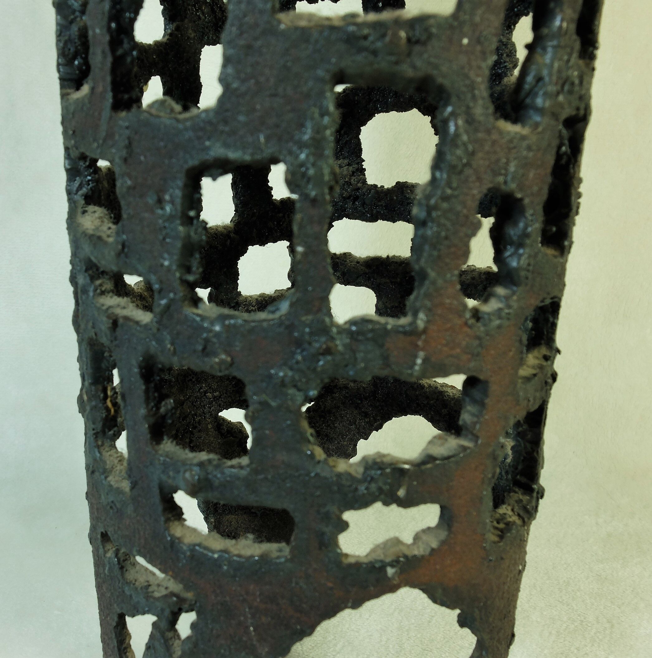 Marcello Fantoni brutalism metal lamp, 1960's