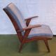 Scandinavian armchair in wood and fabric from the 50s