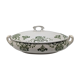 vegetable serving dish tureen earthenware English floral green decoration