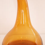 Vase soliflore verre soufflé ambre à col long