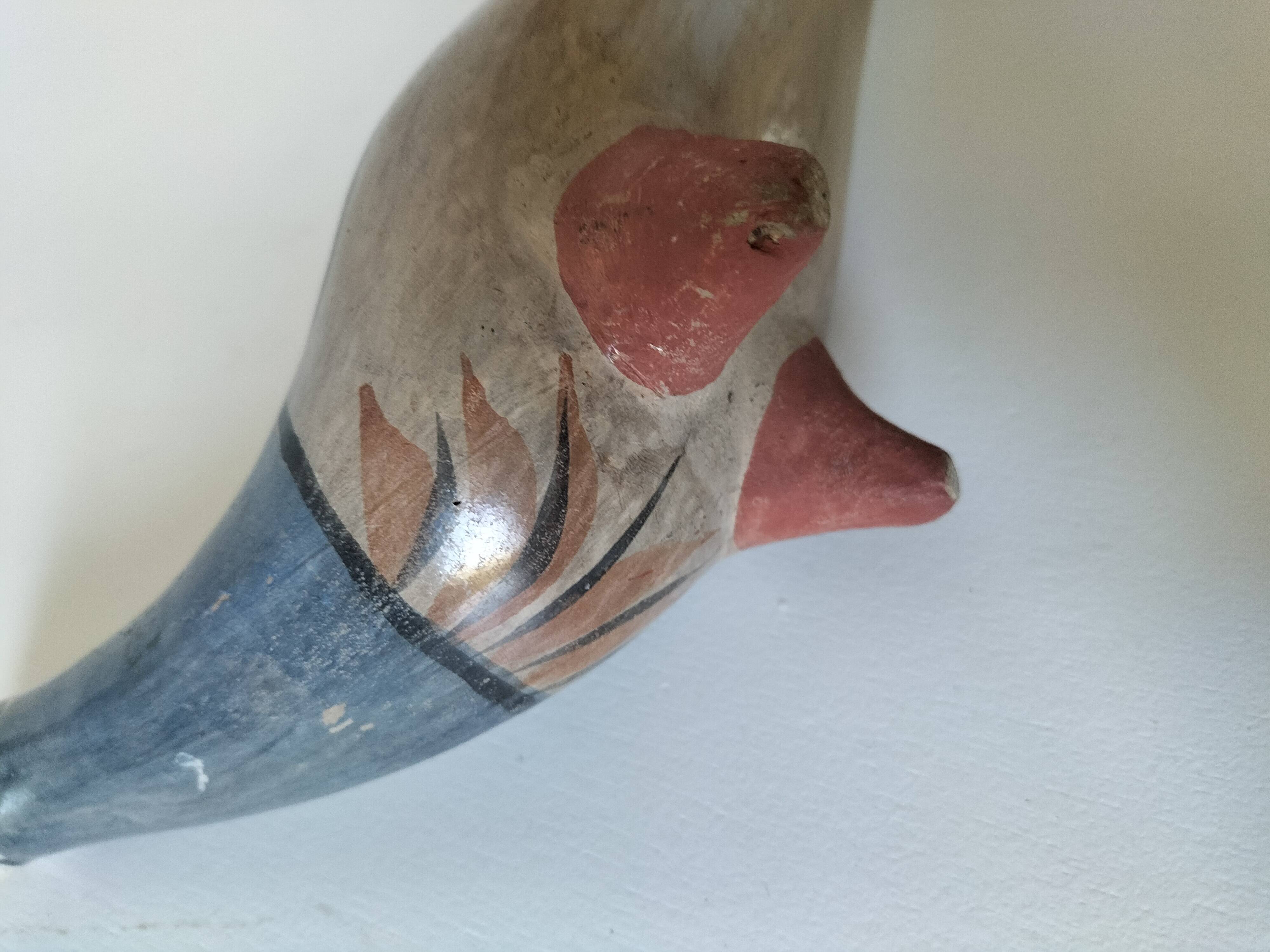 Ceramic dove from Mexico – Decorated with nahual cat
