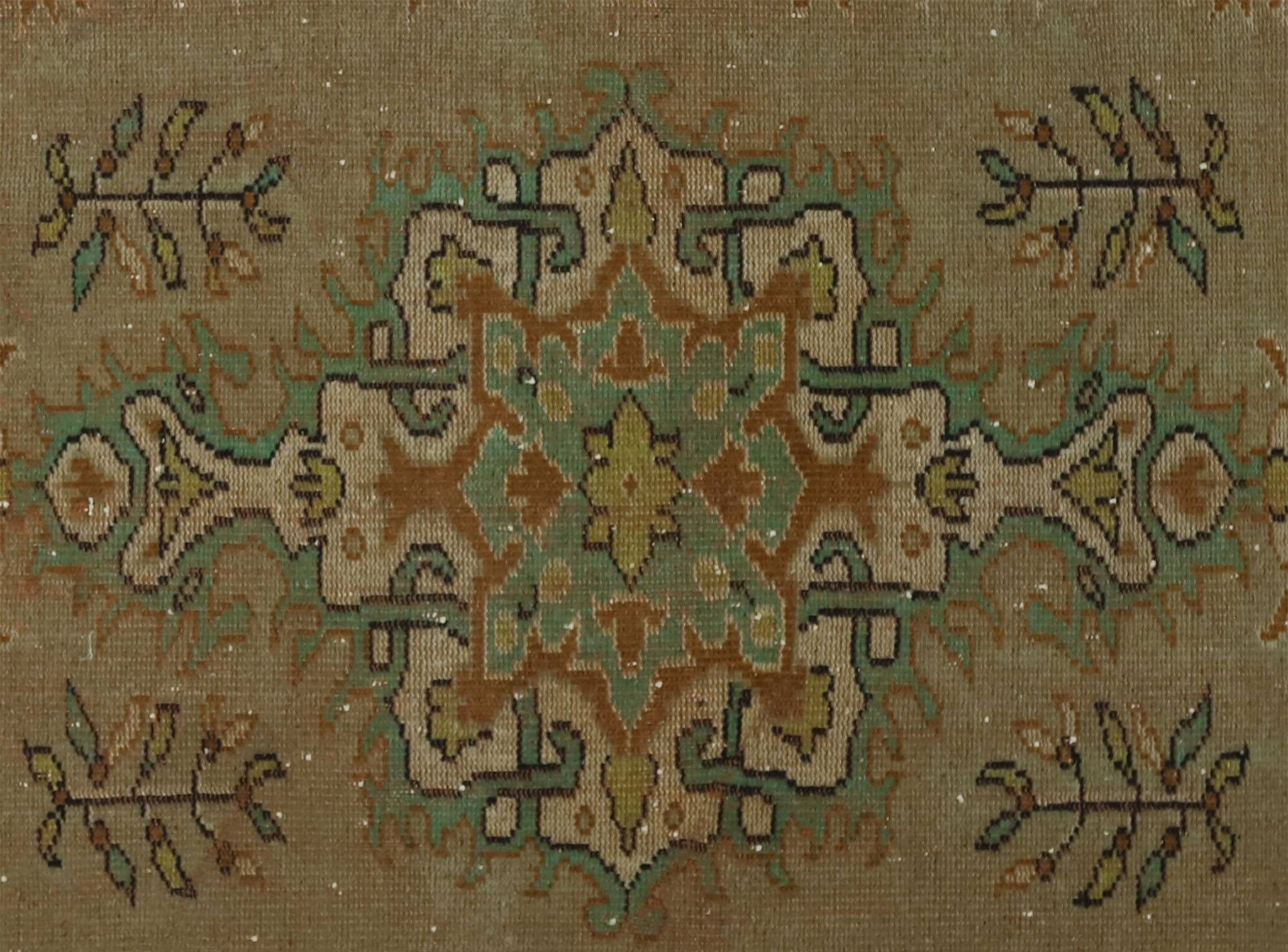 One-of-a-kind turkish handwoven vintage rug - rustic vintage charm 304x 186