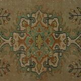 One-of-a-kind turkish handwoven vintage rug - rustic vintage charm 304x 186