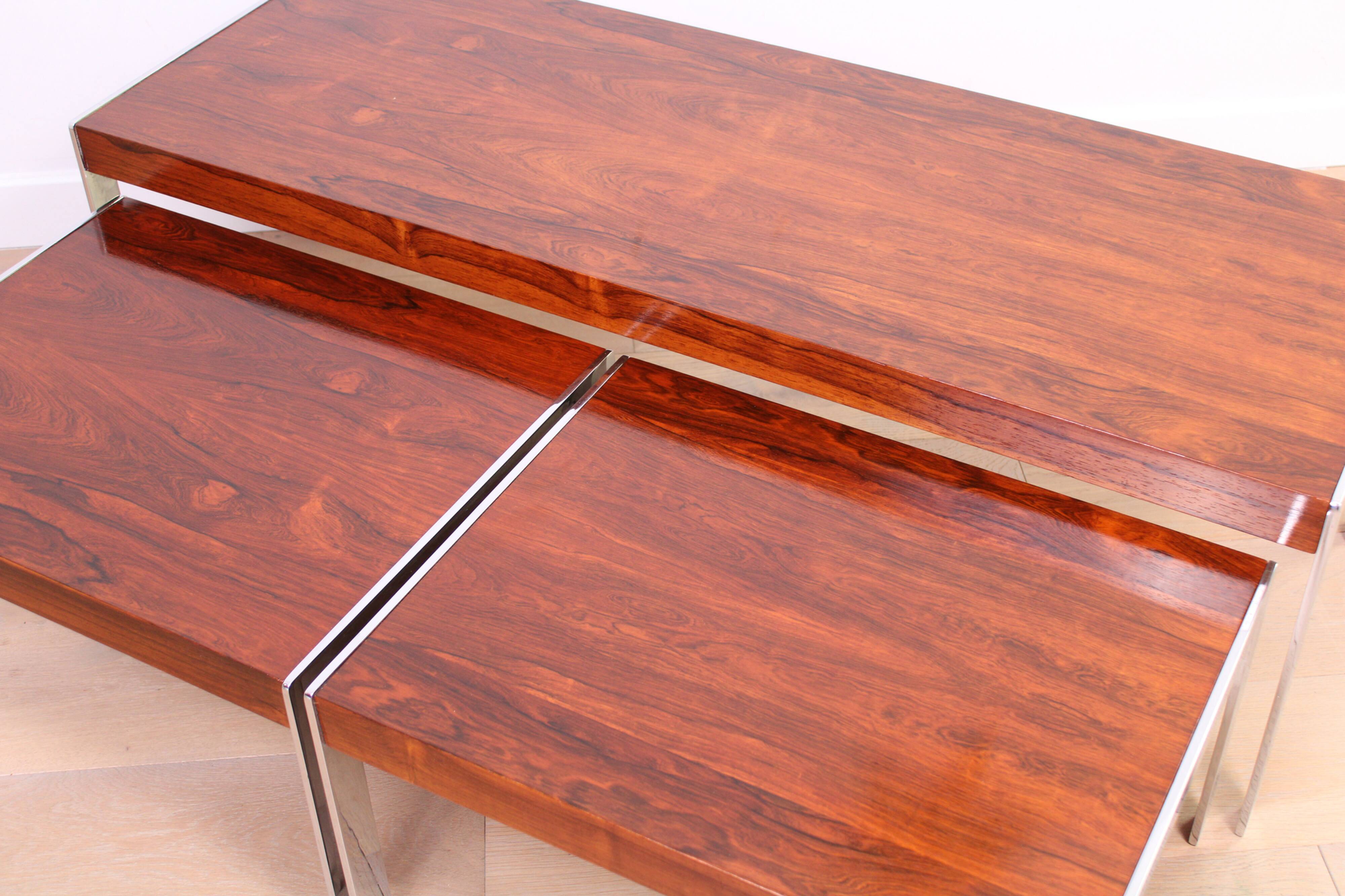A set of vintage mid-century Merrow Associates coffee nesting tables - Rosewood