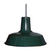 Lamp bowl green enamelled plate